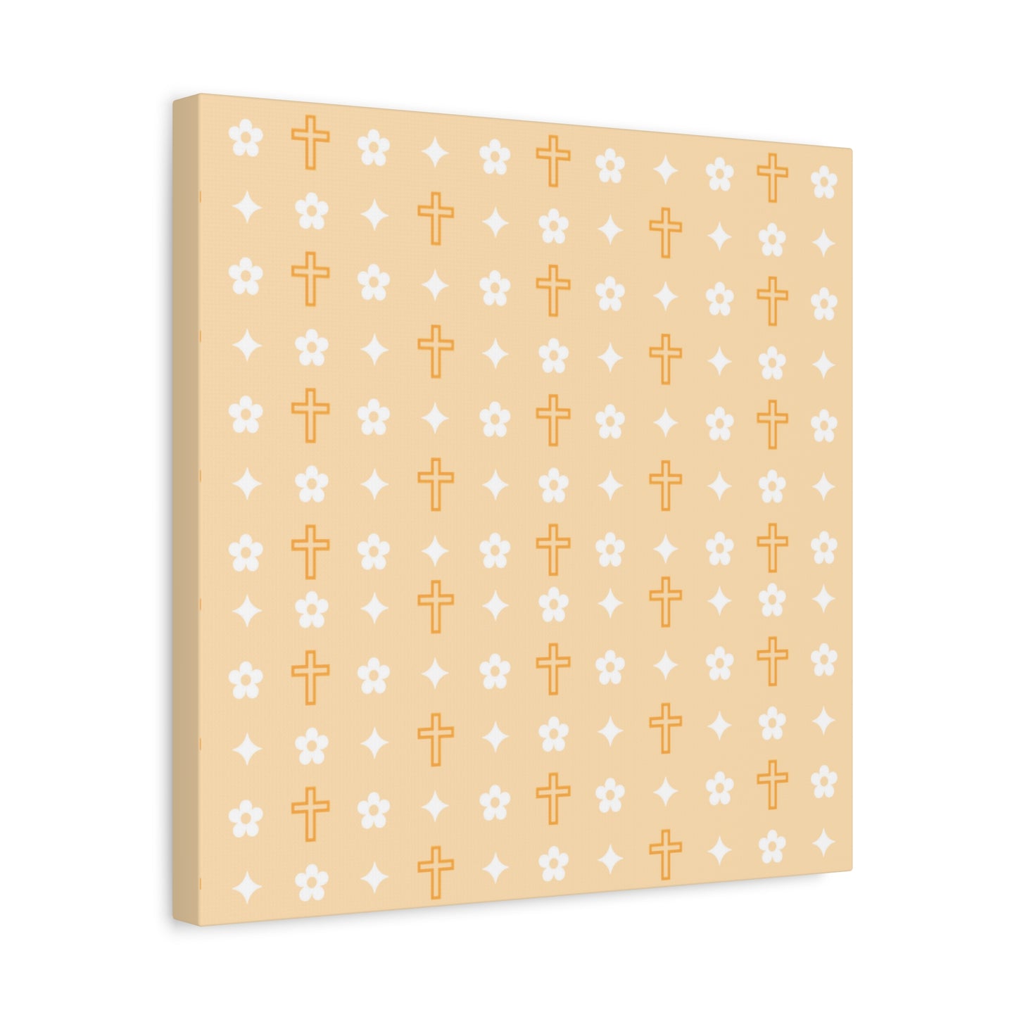 Wall Art Canvas - Creamsicle Daisy Cross Print