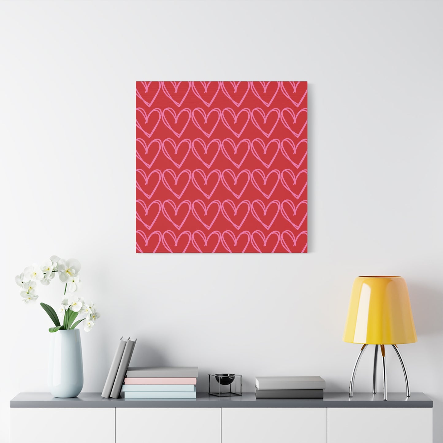 Canvas Wall Art - Red and Pink Hearts
