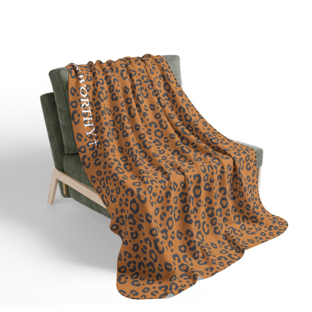 Worthy Leopard - Cozy Print Fleece Sherpa Throw Blanket