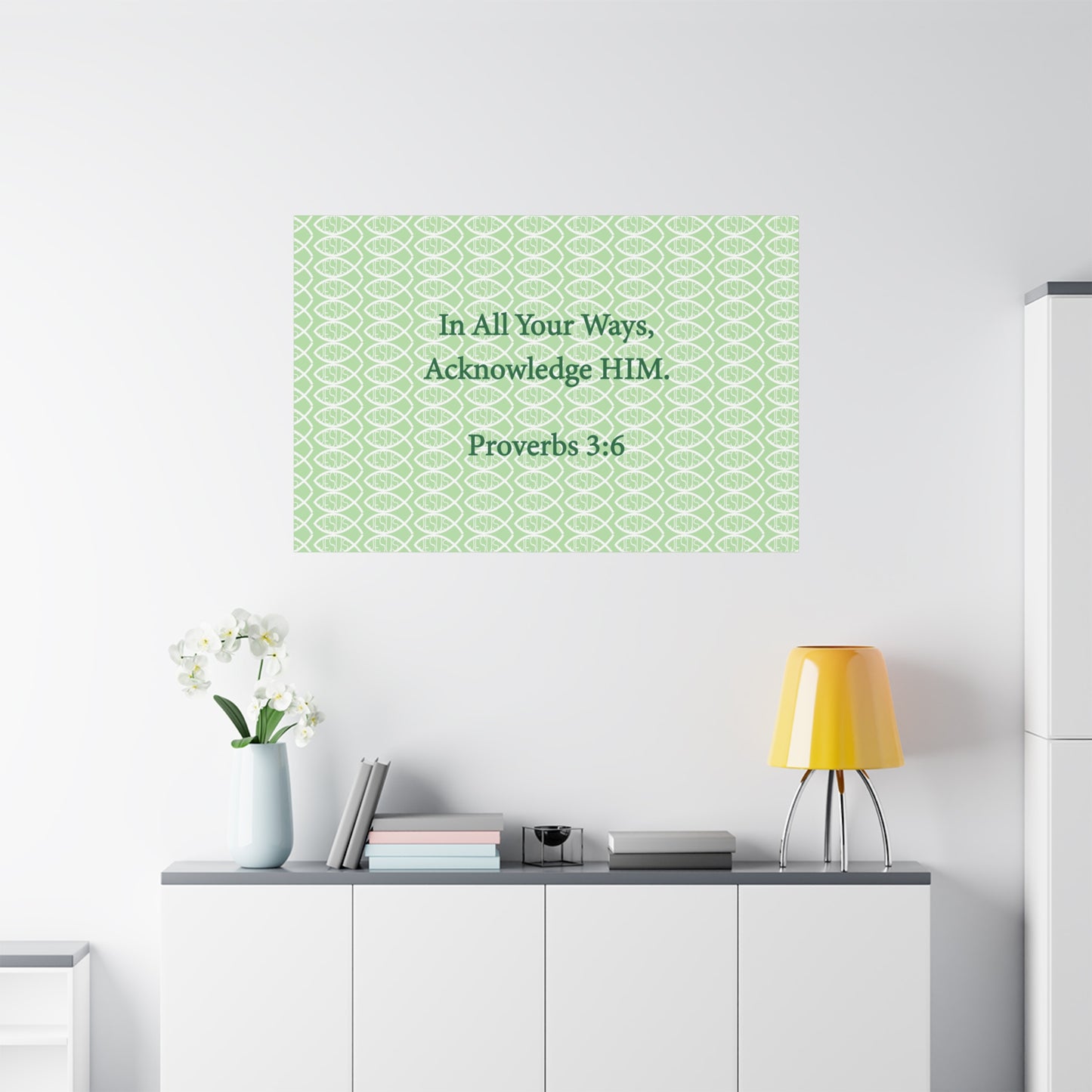 Jesus Fish "Acknowledge Him" - Wall Art Canvas