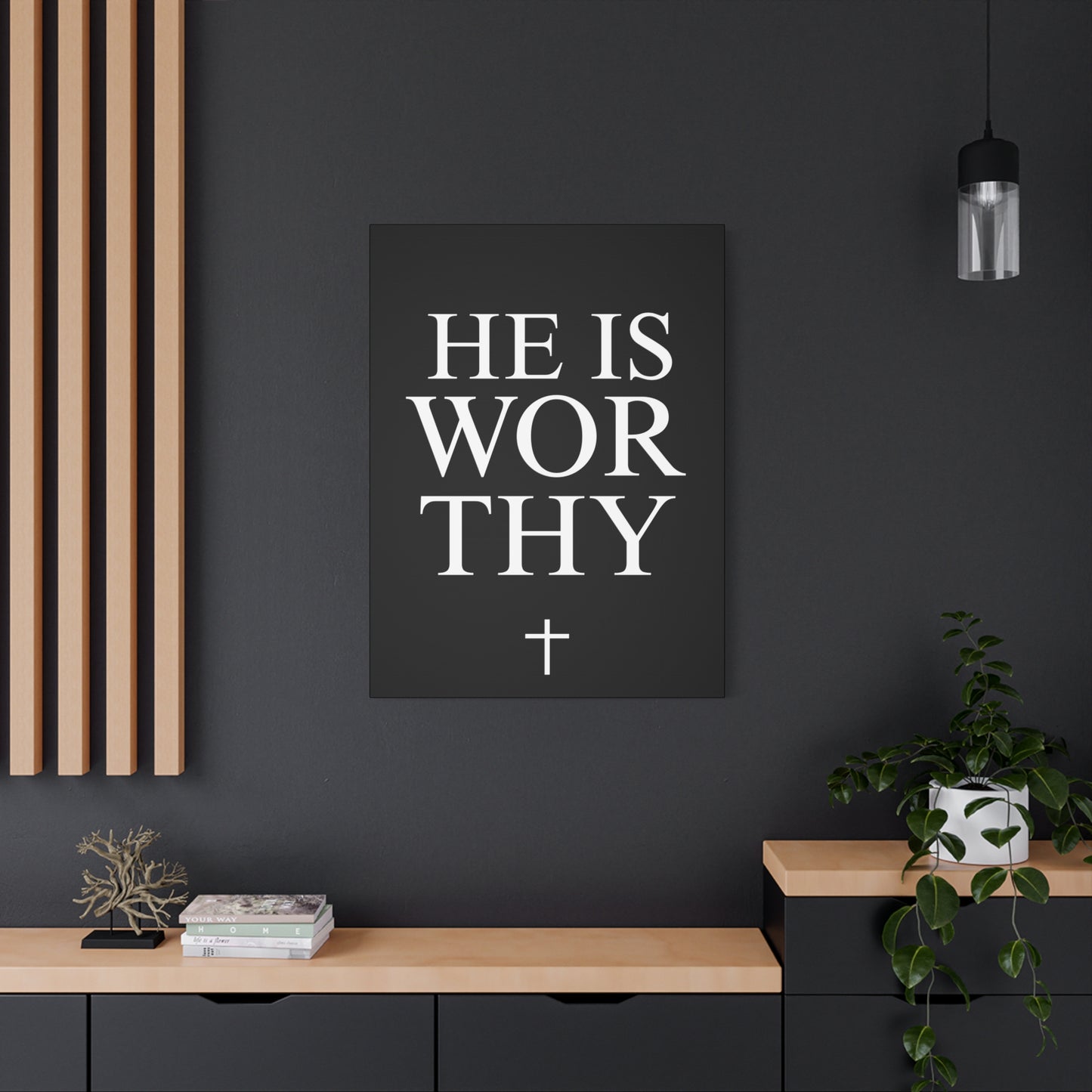He Is Worthy - Inspirational Wall Art Canvas (Multiple Sizes)