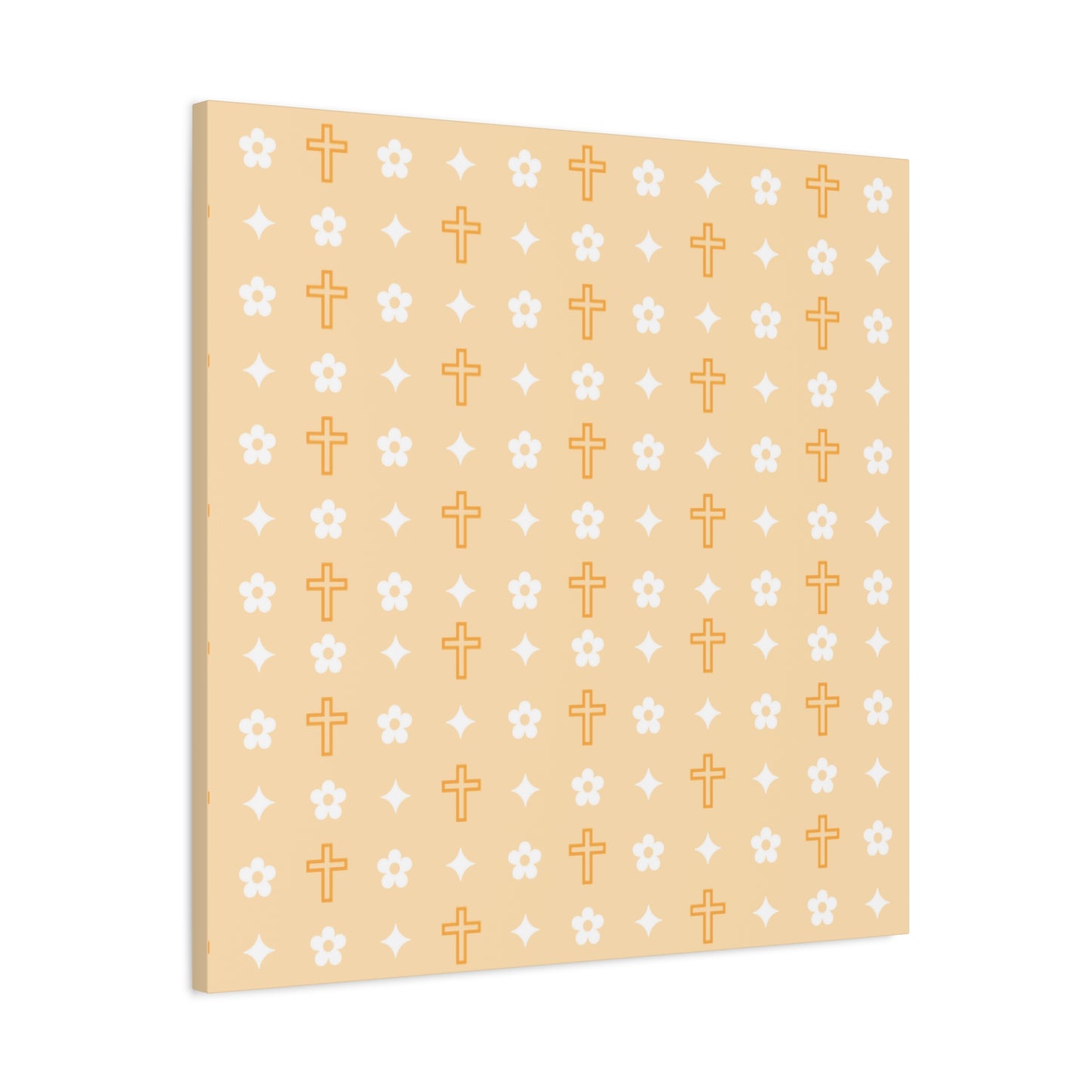 Wall Art Canvas - Creamsicle Daisy Cross Print