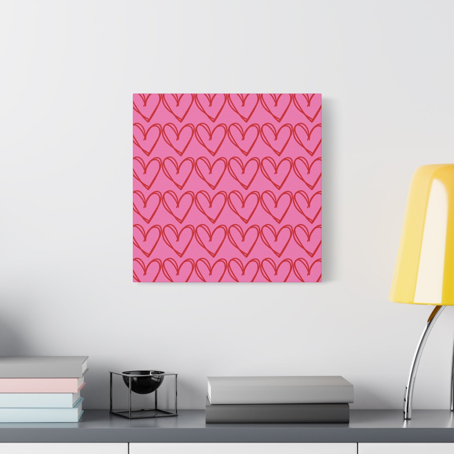 Canvas Wall Art - Pink and Red Hearts