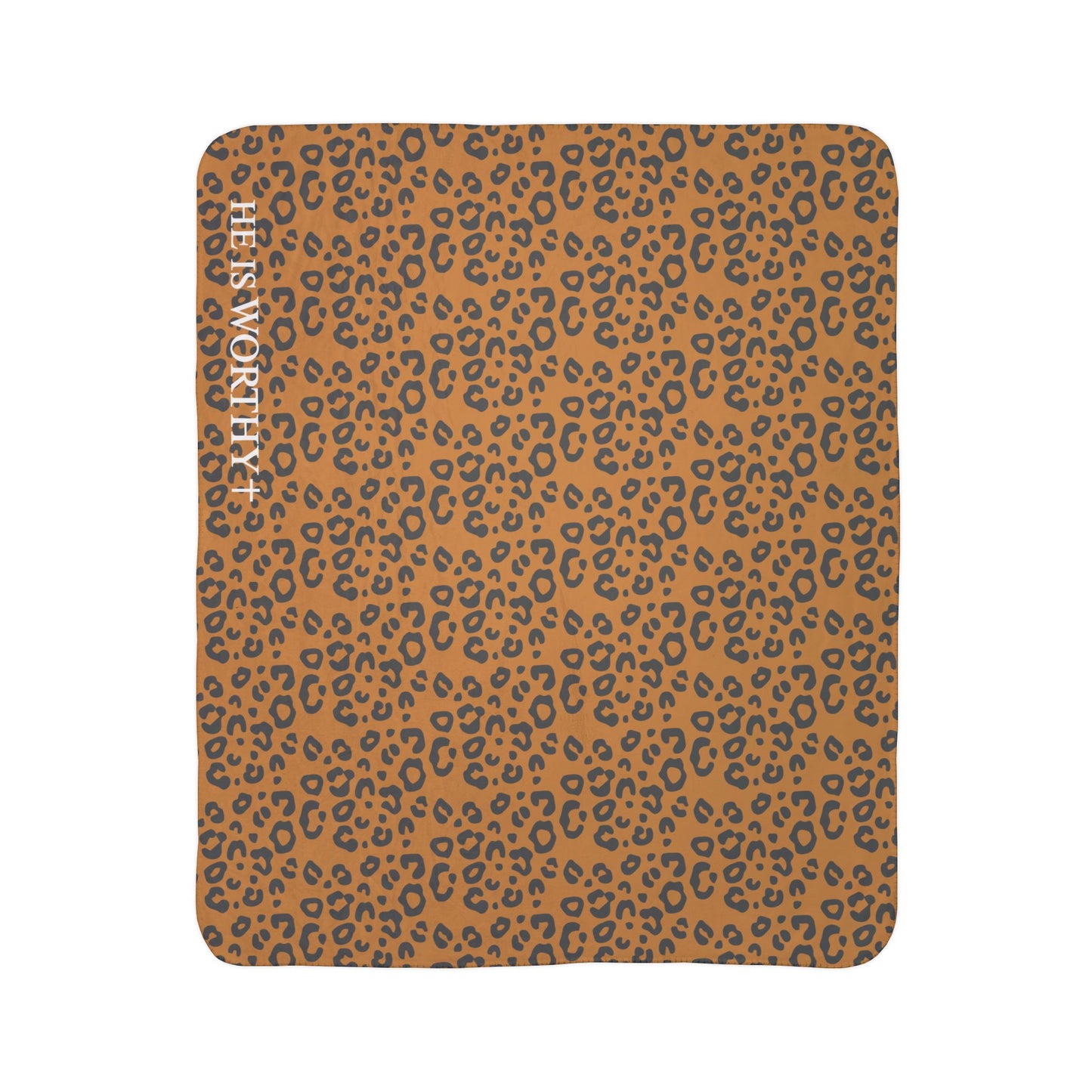 Worthy Leopard - Cozy Print Fleece Sherpa Throw Blanket