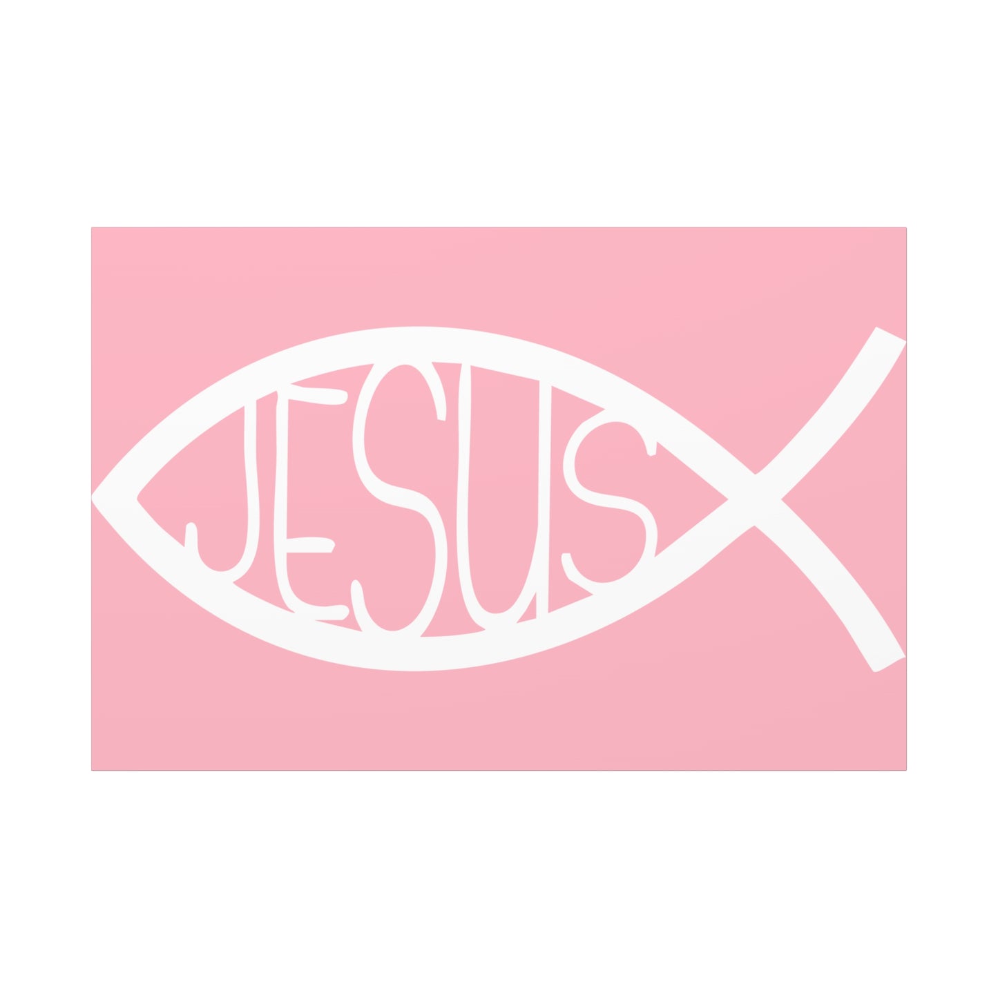 Pink Jesus Fish - Wall Art Canvas