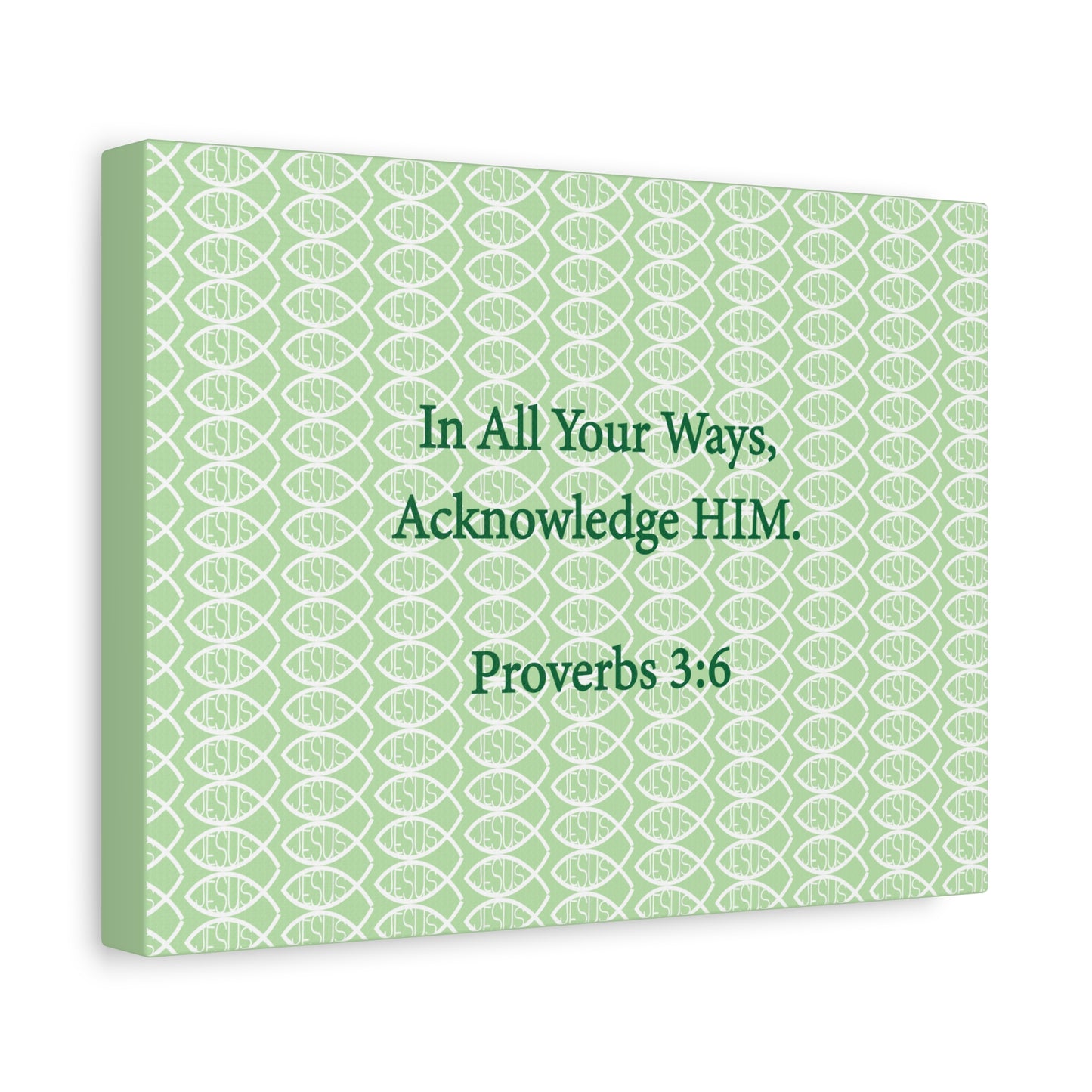 Jesus Fish "Acknowledge Him" - Wall Art Canvas