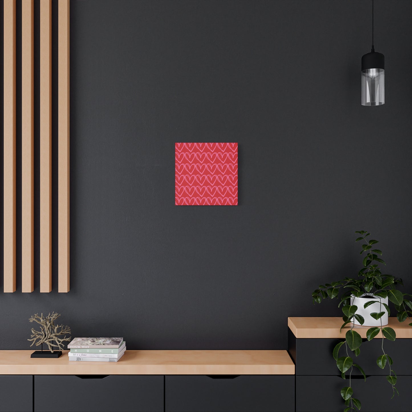 Canvas Wall Art - Red and Pink Hearts