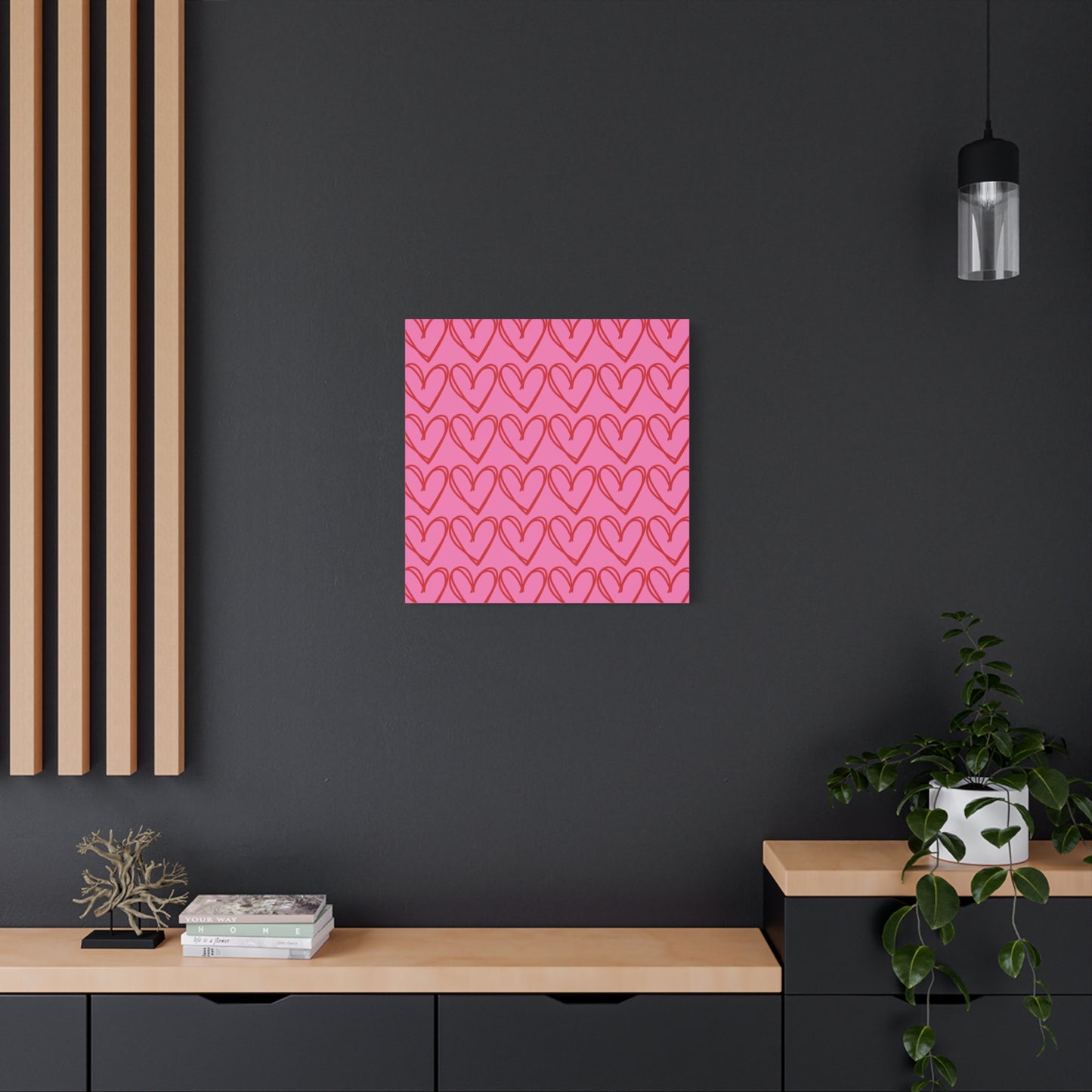 Canvas Wall Art - Pink and Red Hearts