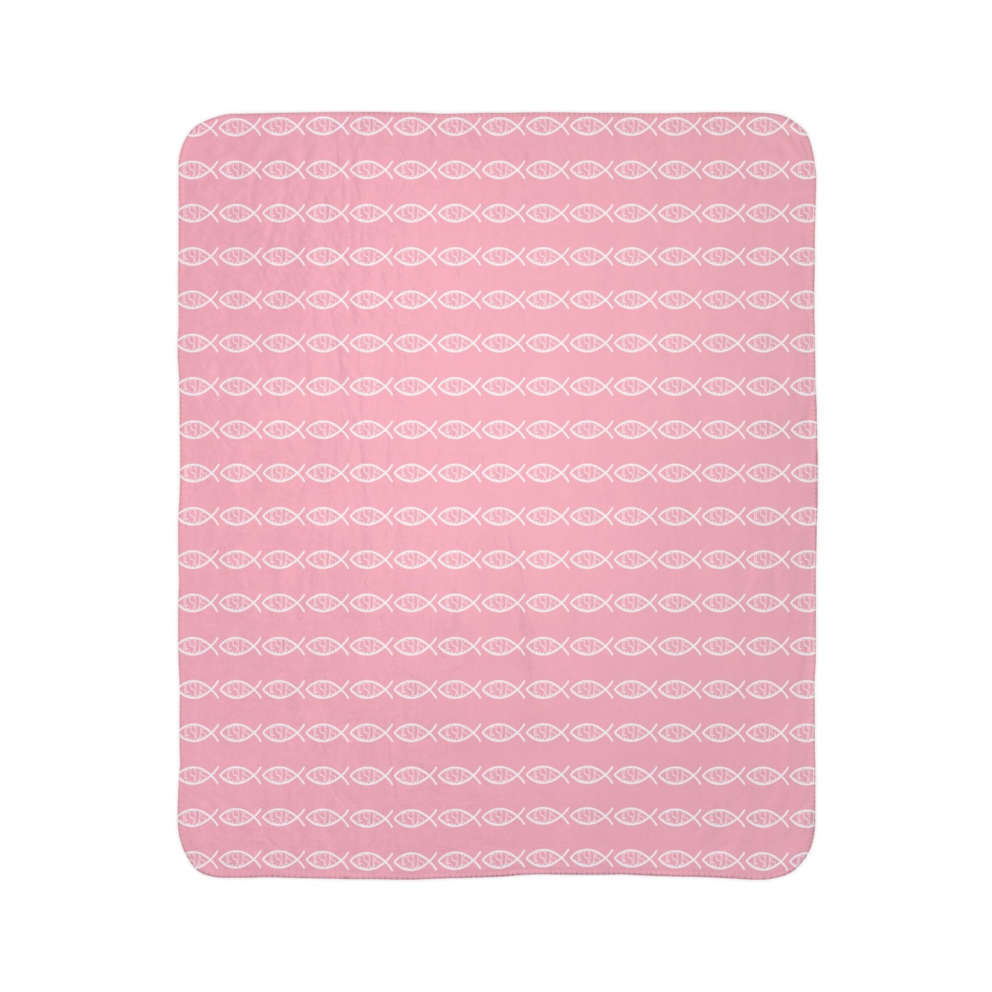 Pink Jesus Fish Cozy Blanket