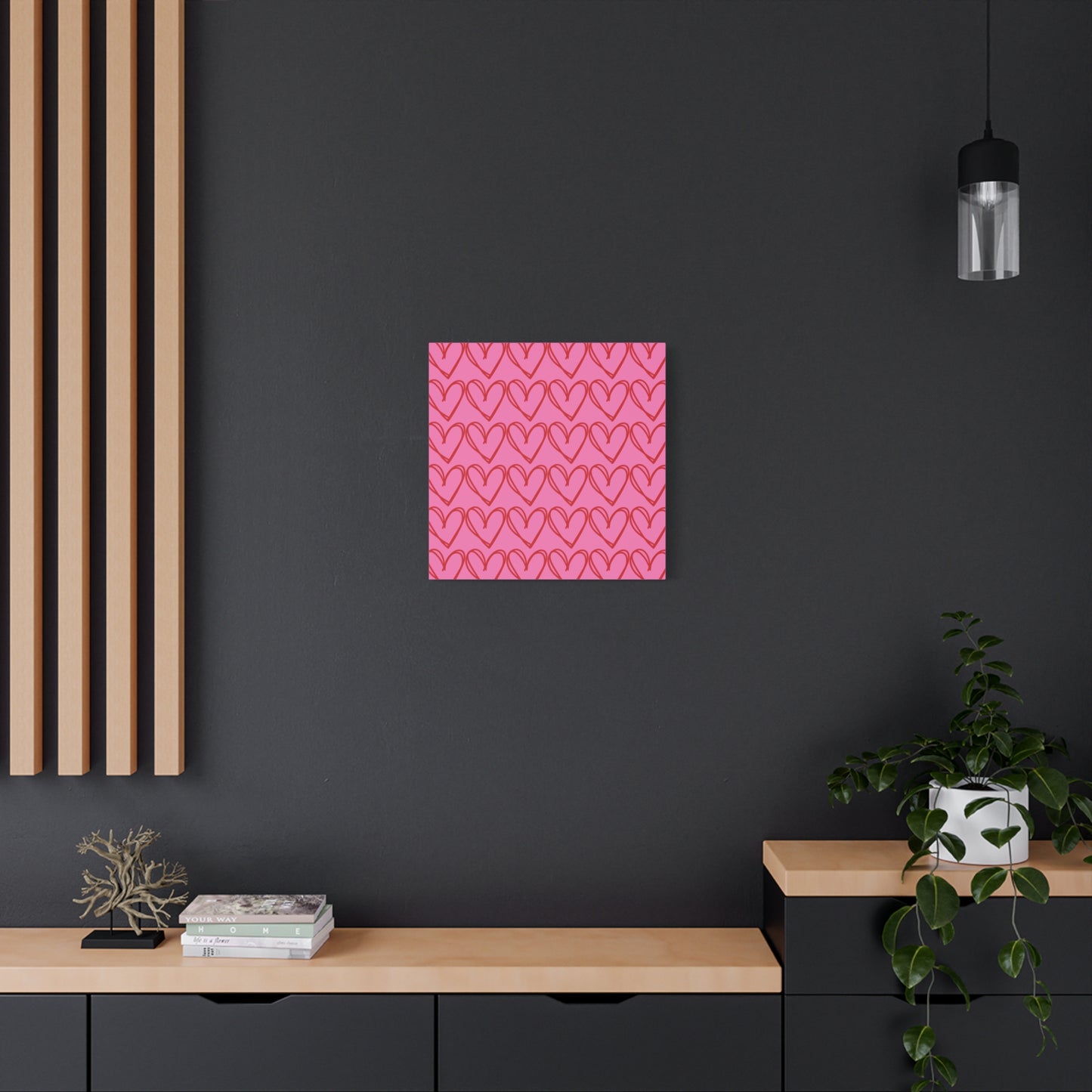 Canvas Wall Art - Pink and Red Hearts