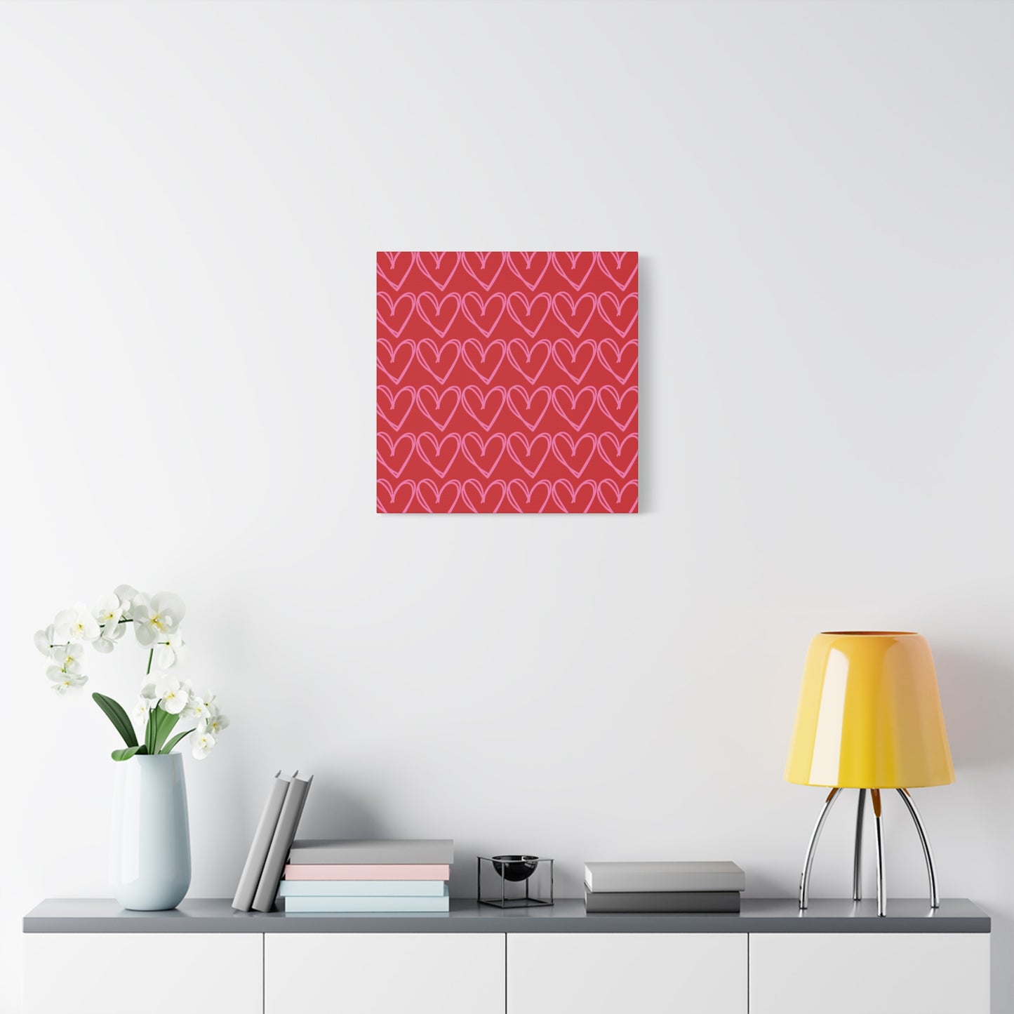 Canvas Wall Art - Red and Pink Hearts