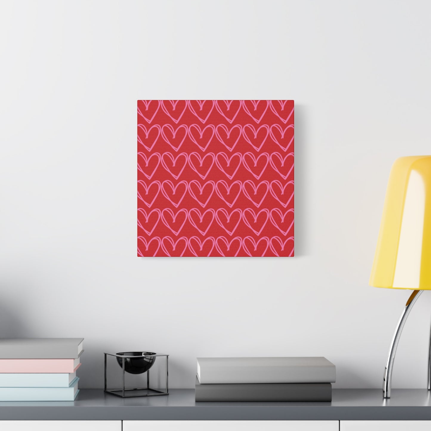 Canvas Wall Art - Red and Pink Hearts