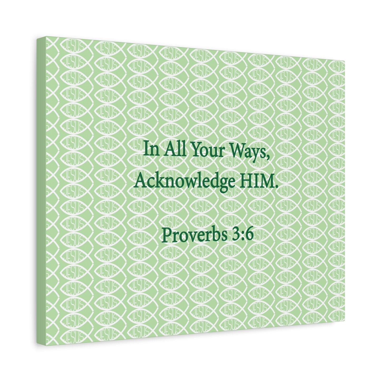 Jesus Fish "Acknowledge Him" - Wall Art Canvas