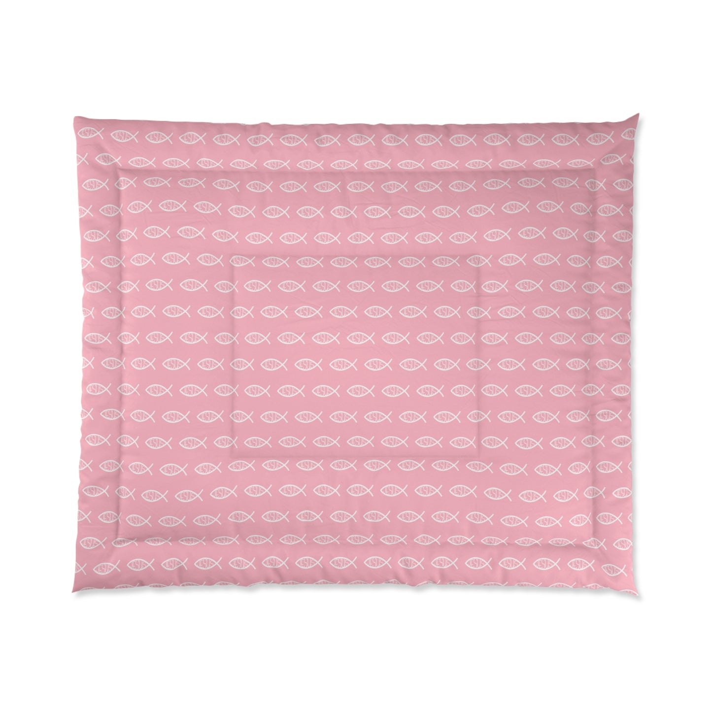 Pink Jesus Fish Comforter