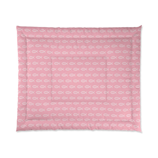 Pink Jesus Fish Comforter