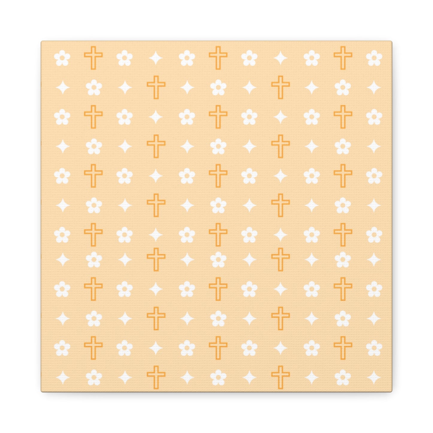 Wall Art Canvas - Creamsicle Daisy Cross Print