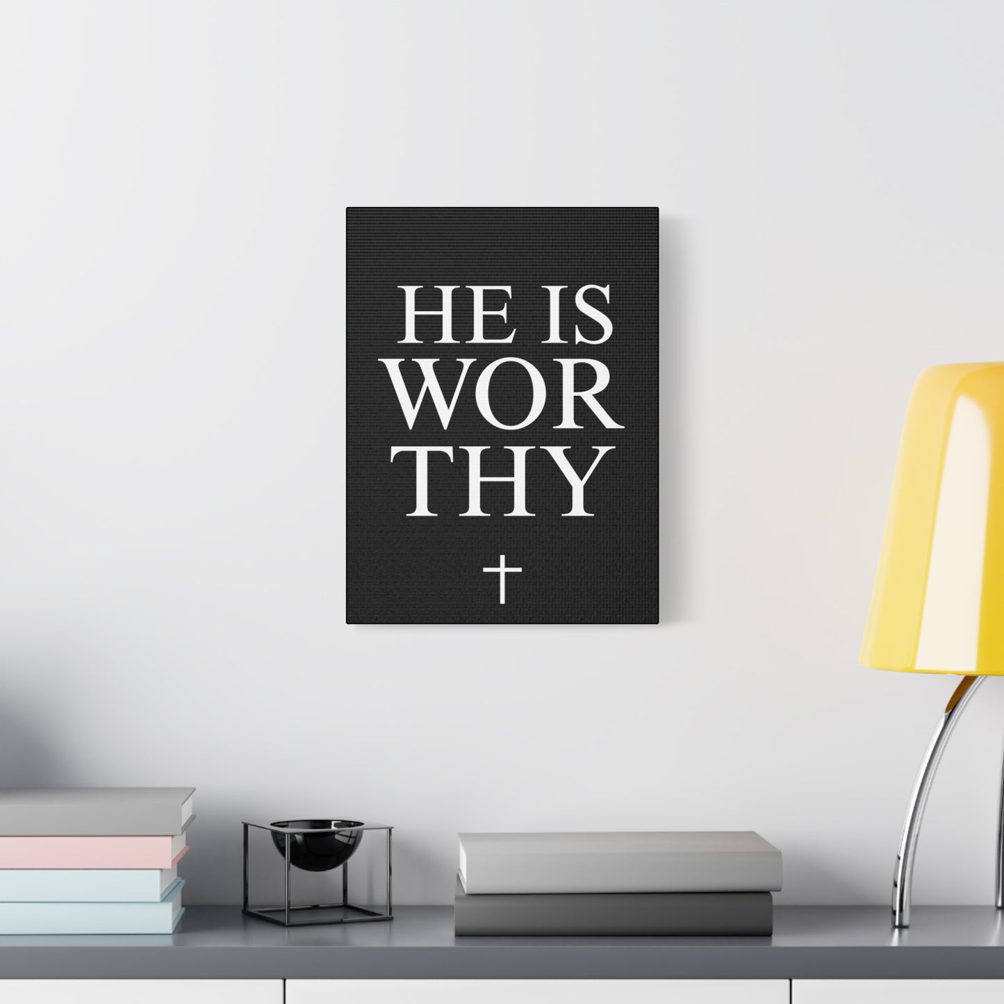 He Is Worthy - Inspirational Wall Art Canvas (Multiple Sizes)