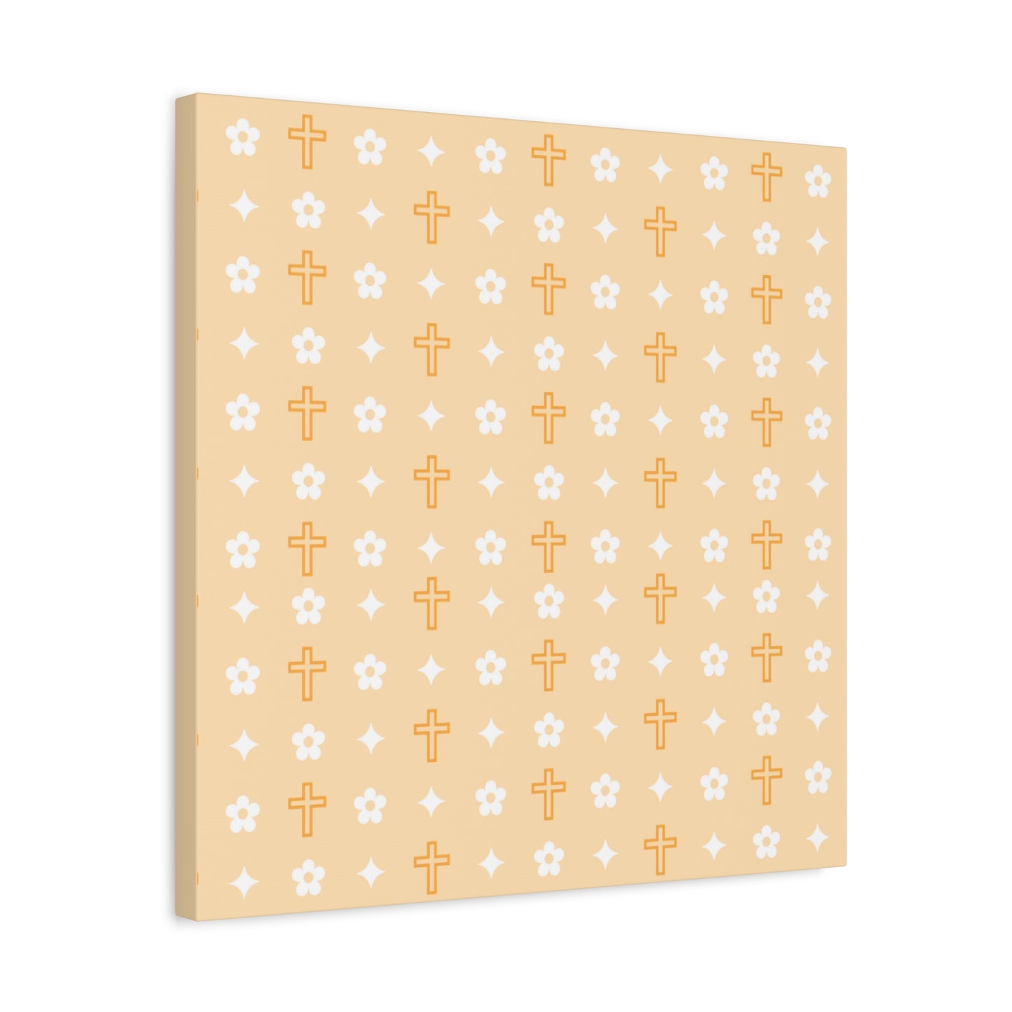 Wall Art Canvas - Creamsicle Daisy Cross Print