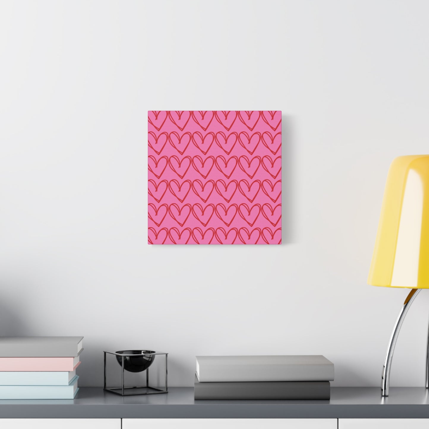 Canvas Wall Art - Pink and Red Hearts