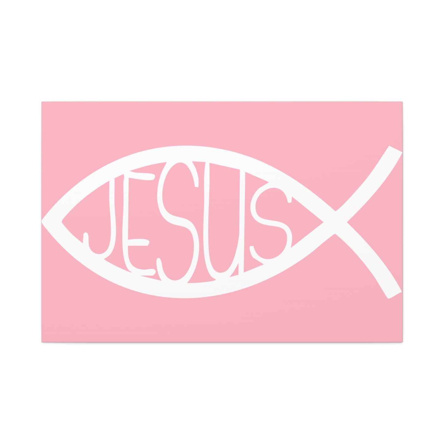 Pink Jesus Fish - Wall Art Canvas