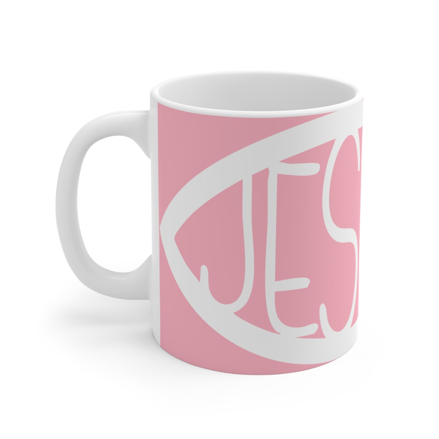 Pink Jesus Fish Mug - 11oz Ceramic Coffee Cup