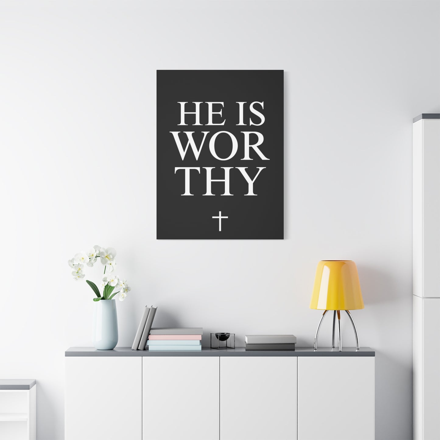 He Is Worthy - Inspirational Wall Art Canvas (Multiple Sizes)