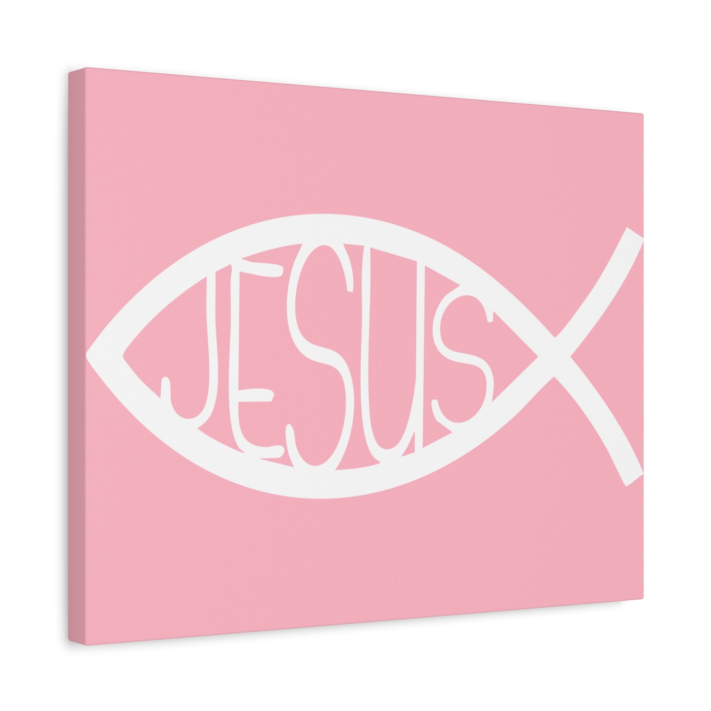 Pink Jesus Fish - Wall Art Canvas