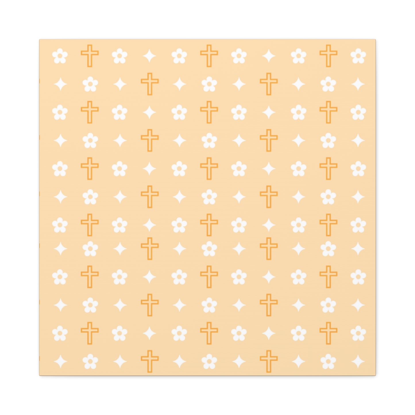 Wall Art Canvas - Creamsicle Daisy Cross Print
