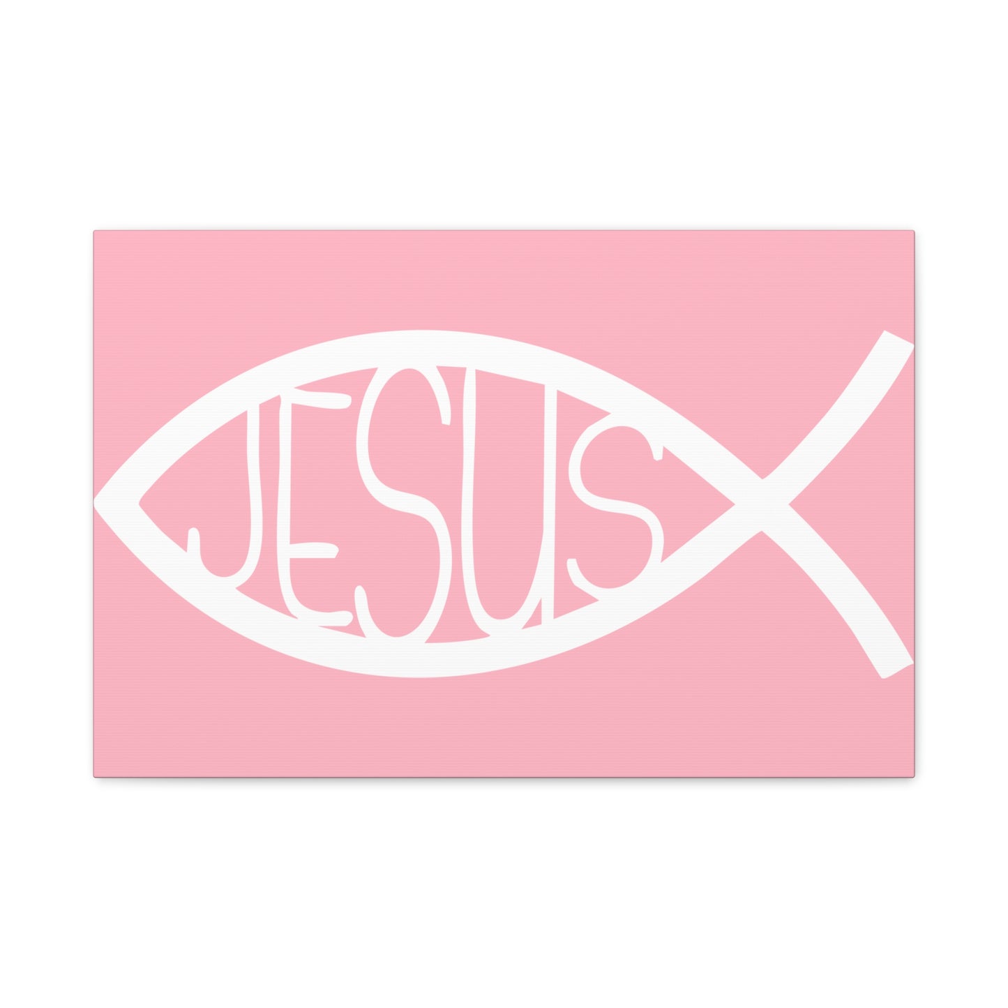 Pink Jesus Fish - Wall Art Canvas
