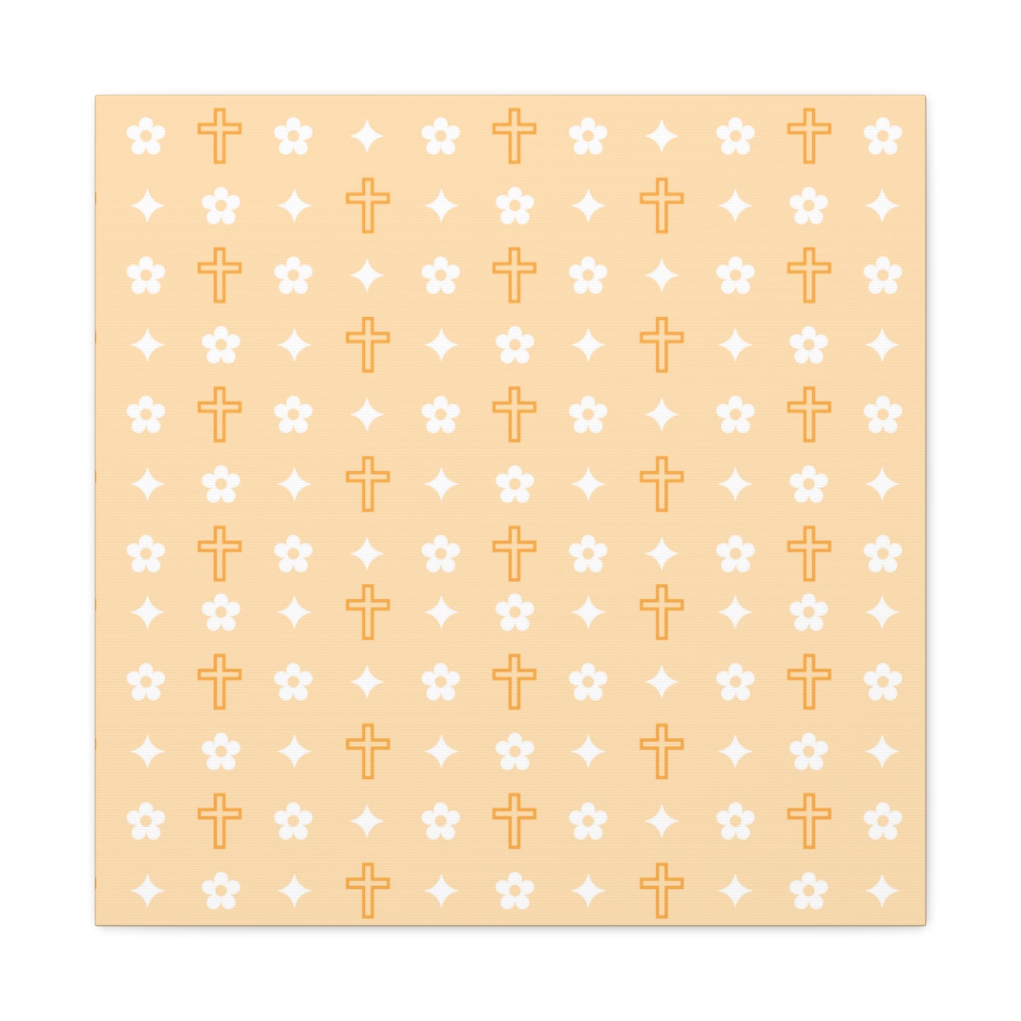 Wall Art Canvas - Creamsicle Daisy Cross Print