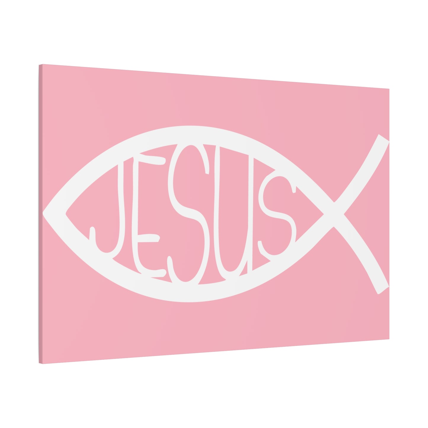 Pink Jesus Fish - Wall Art Canvas