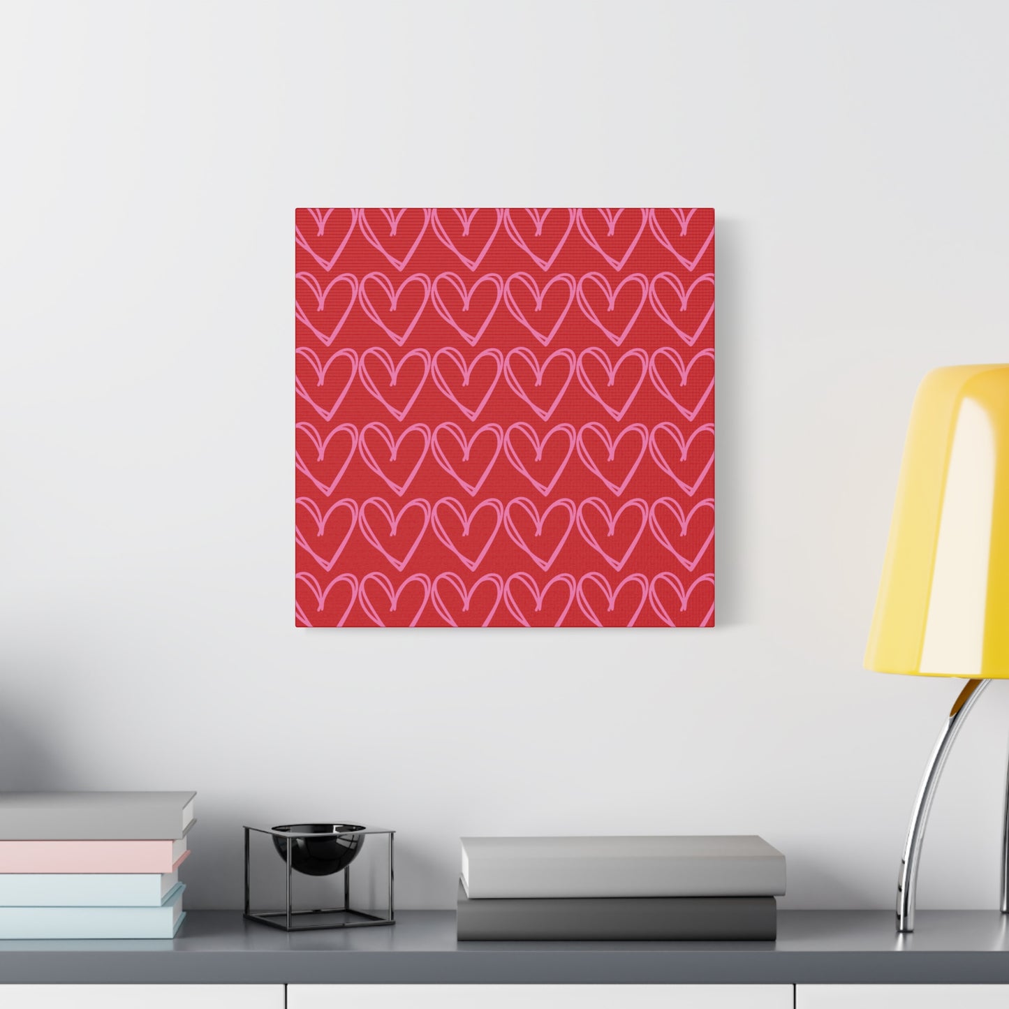 Canvas Wall Art - Red and Pink Hearts