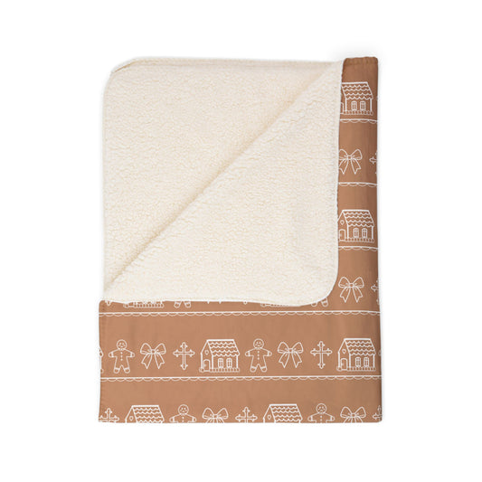 Sherpa Blanket Christmas Gingerbread Christian