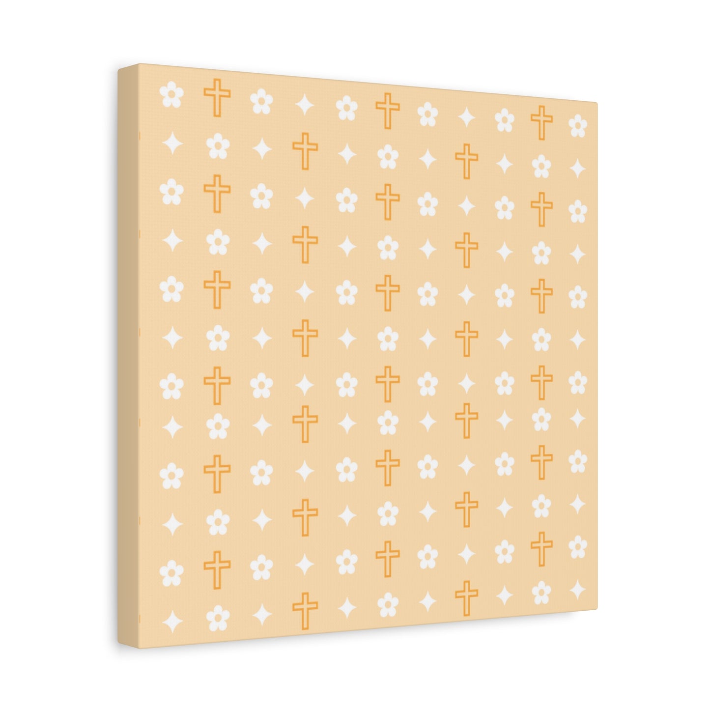 Wall Art Canvas - Creamsicle Daisy Cross Print