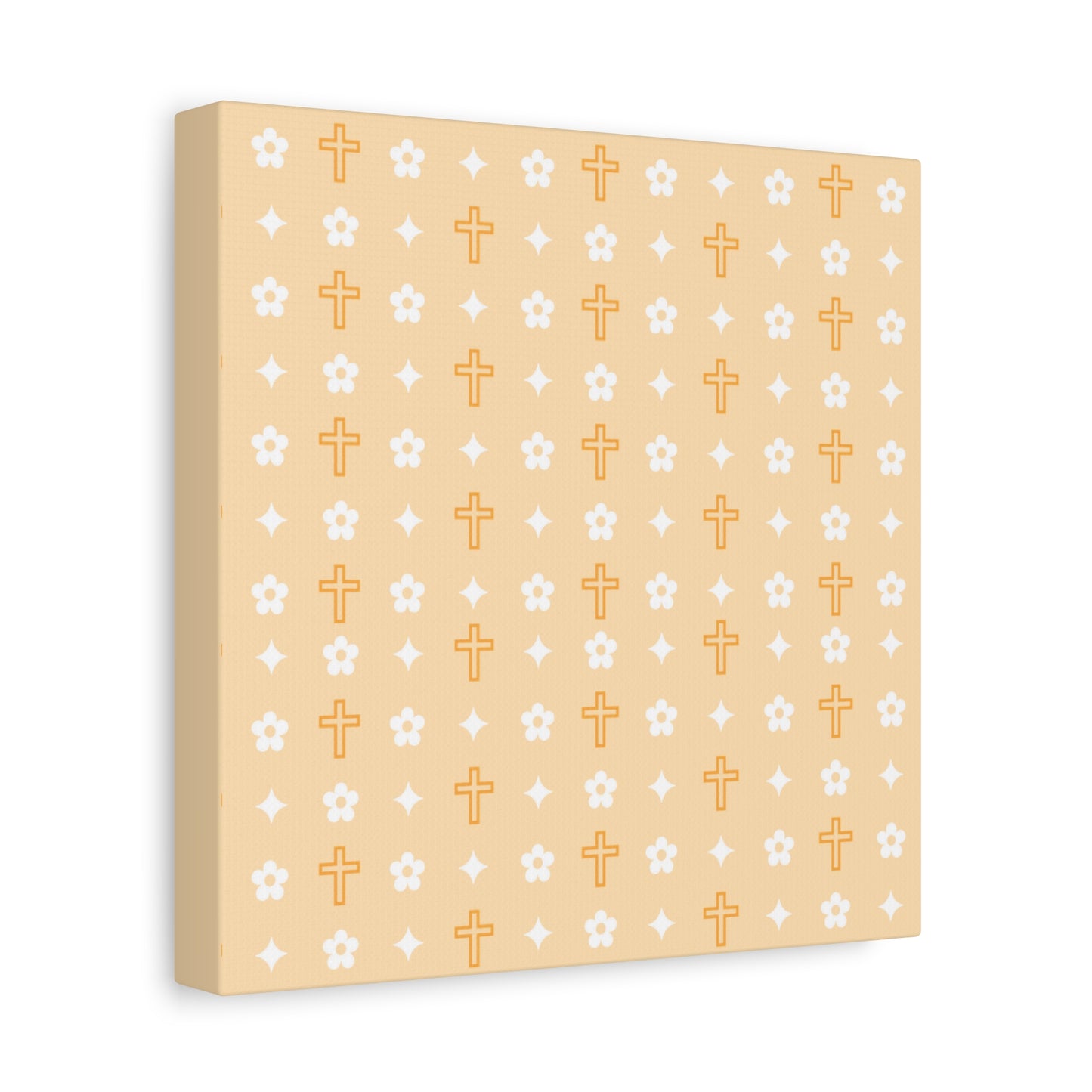 Wall Art Canvas - Creamsicle Daisy Cross Print