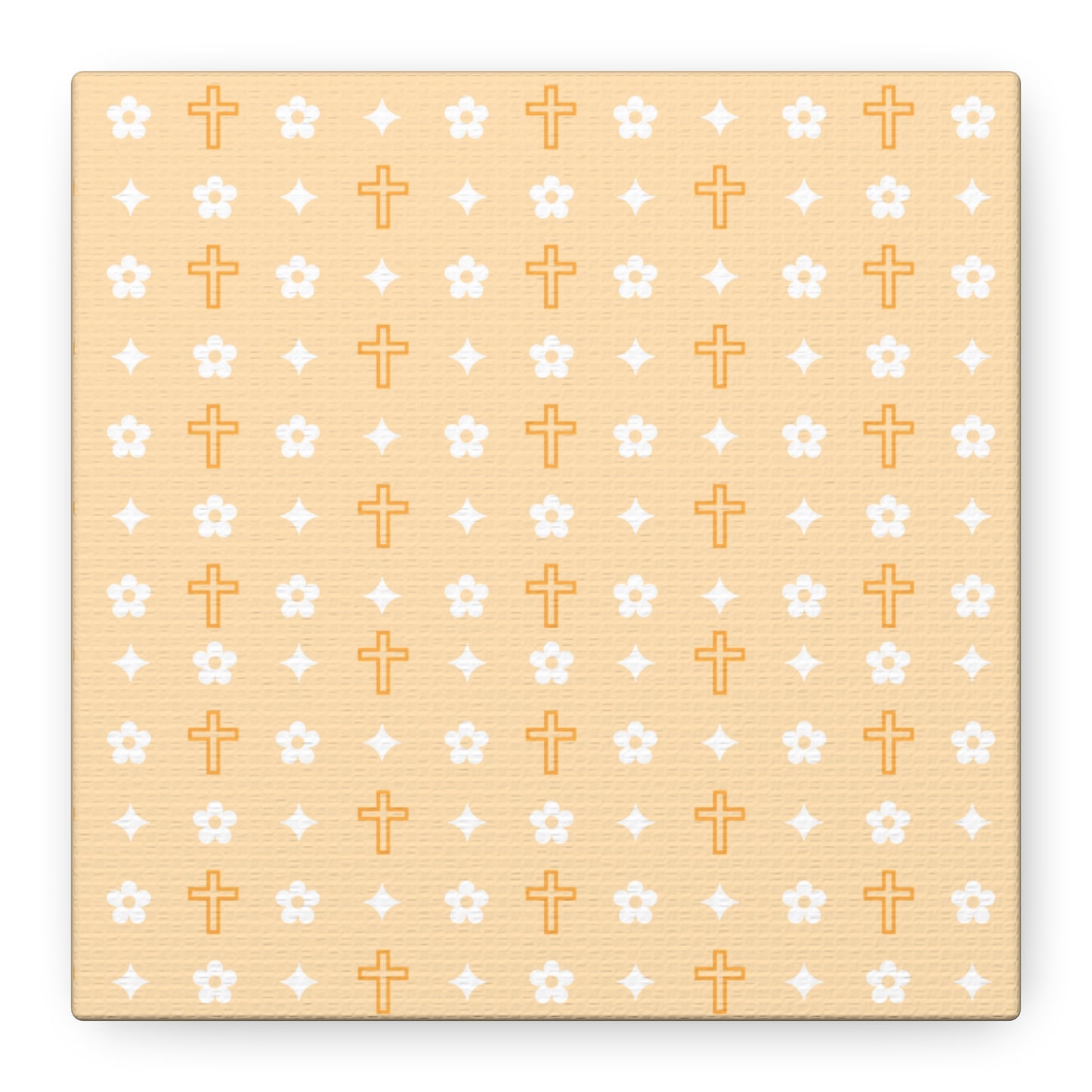 Wall Art Canvas - Creamsicle Daisy Cross Print