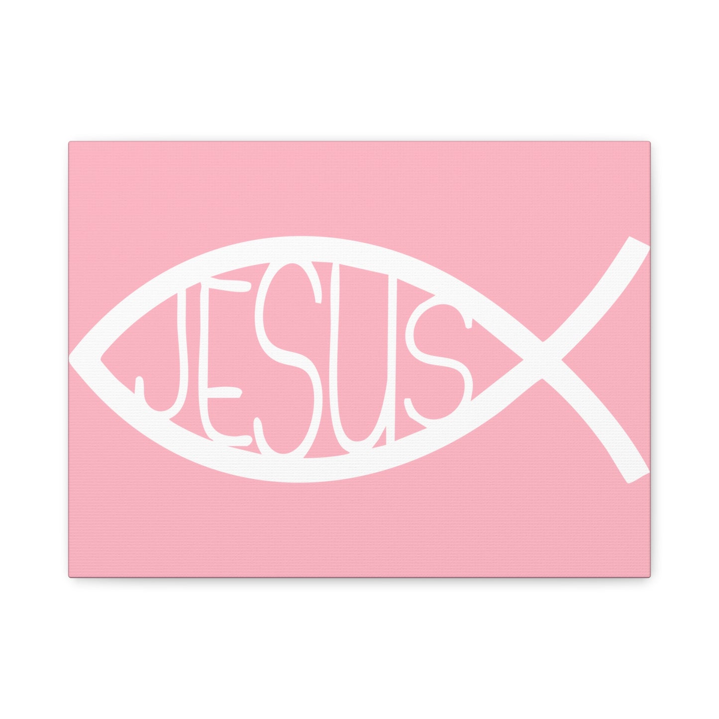 Pink Jesus Fish - Wall Art Canvas