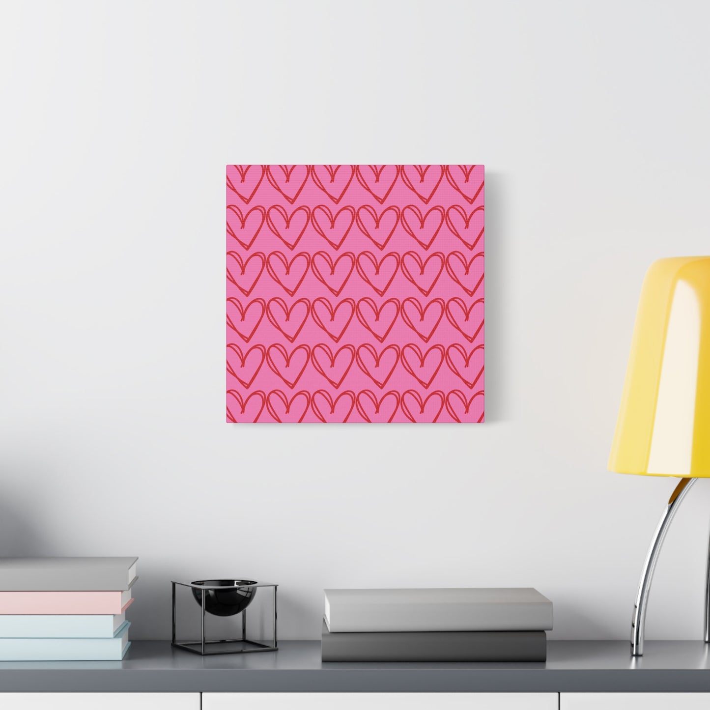 Canvas Wall Art - Pink and Red Hearts