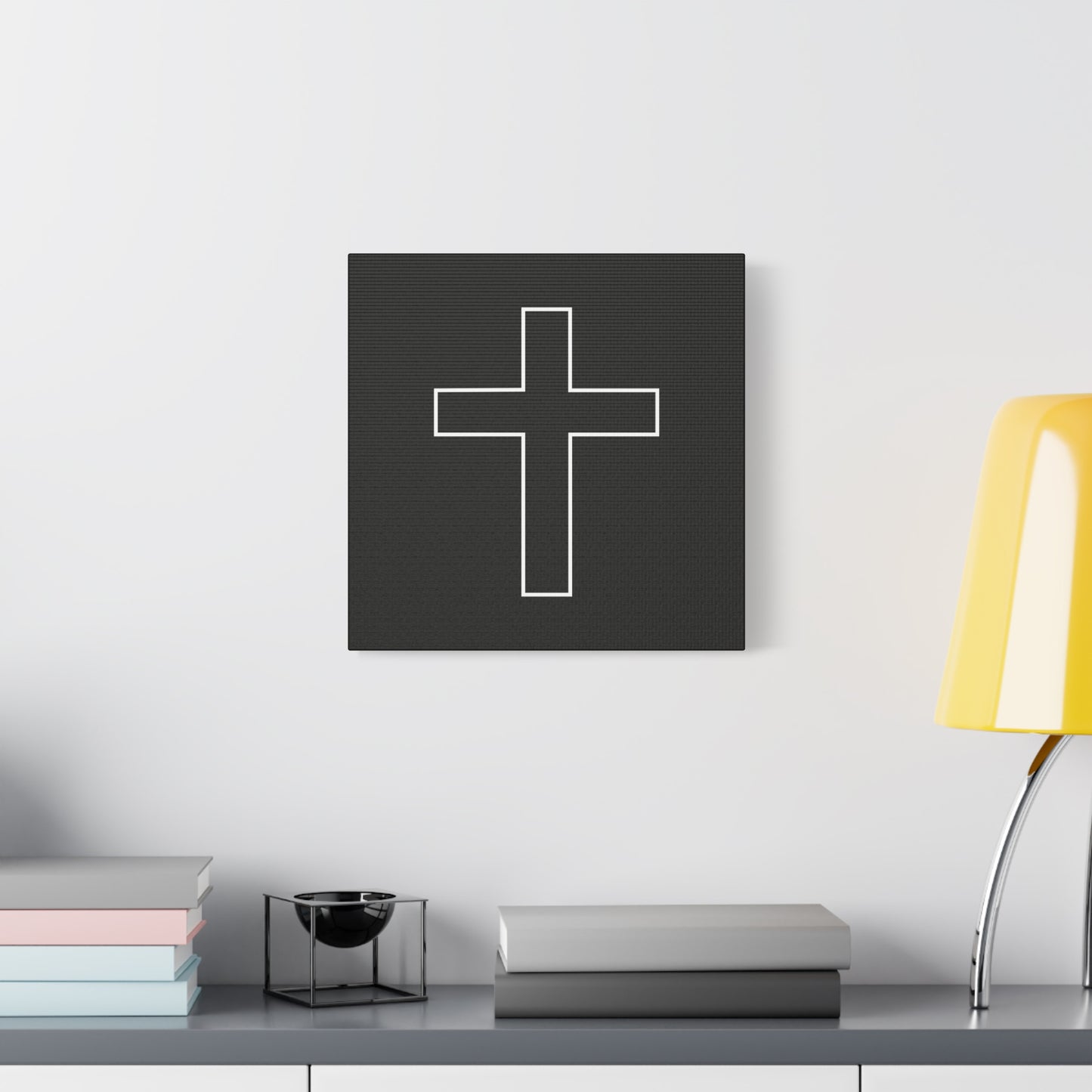 Minimalist Outline Cross - Canvas Wall Art